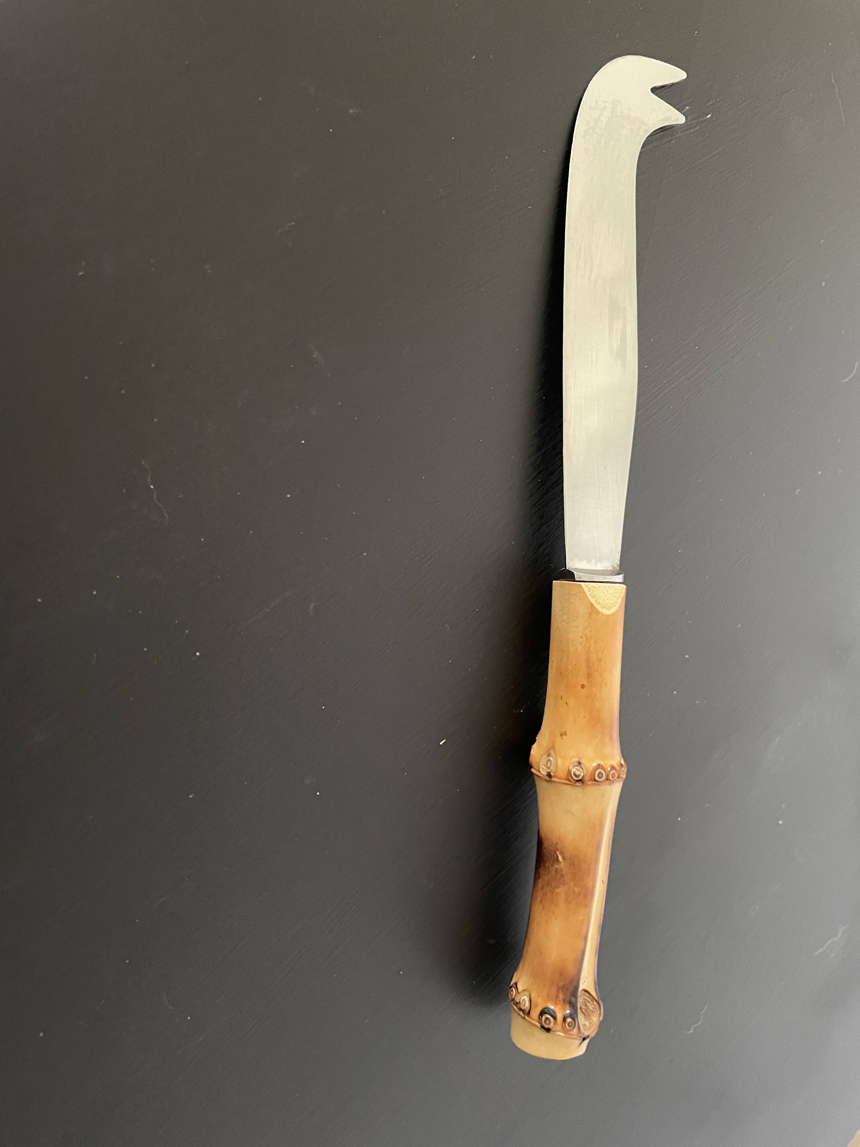 Bamboo handle cheese knife