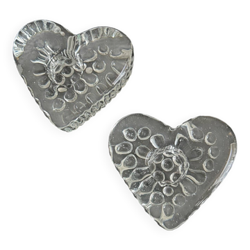 pair of heart candlesticks 1960