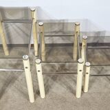 Beige Metal Nesting Tables, attributed to Yves Boutboul – 1970