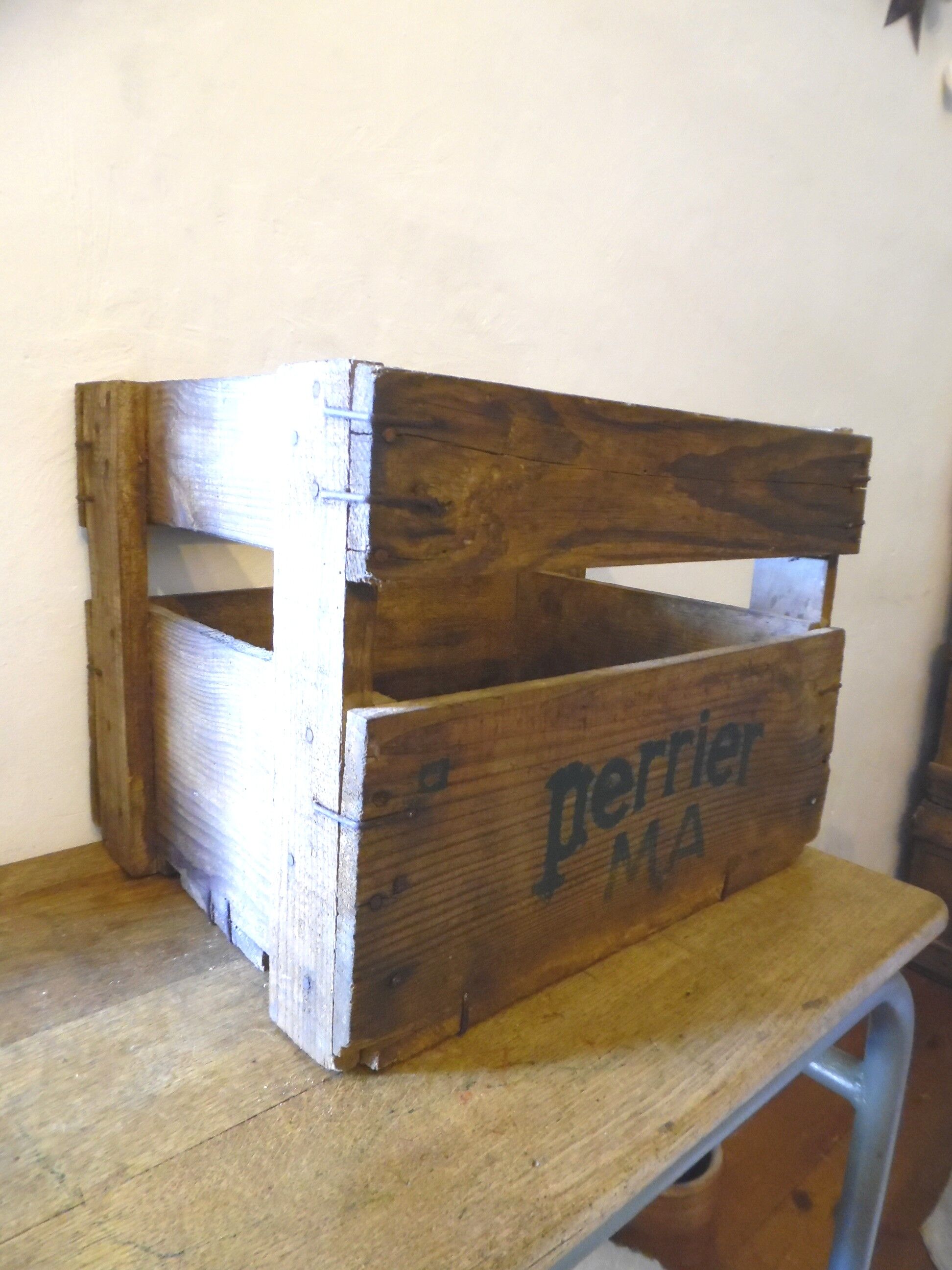Wooden advertising perrier