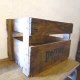 Caisse en bois publicité perrier