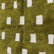 Handmade green pure wool rug, size 150 x 250 cm