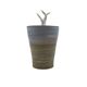 Mid-century style blue artistic ceramic vase, Gabriele Bucci Italy ca. 2000