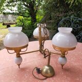 Lustre opaline 3 globes