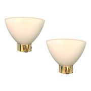 Opaline Glass Brass Sconces Set of 2