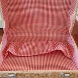 Vintage wicker suitcase