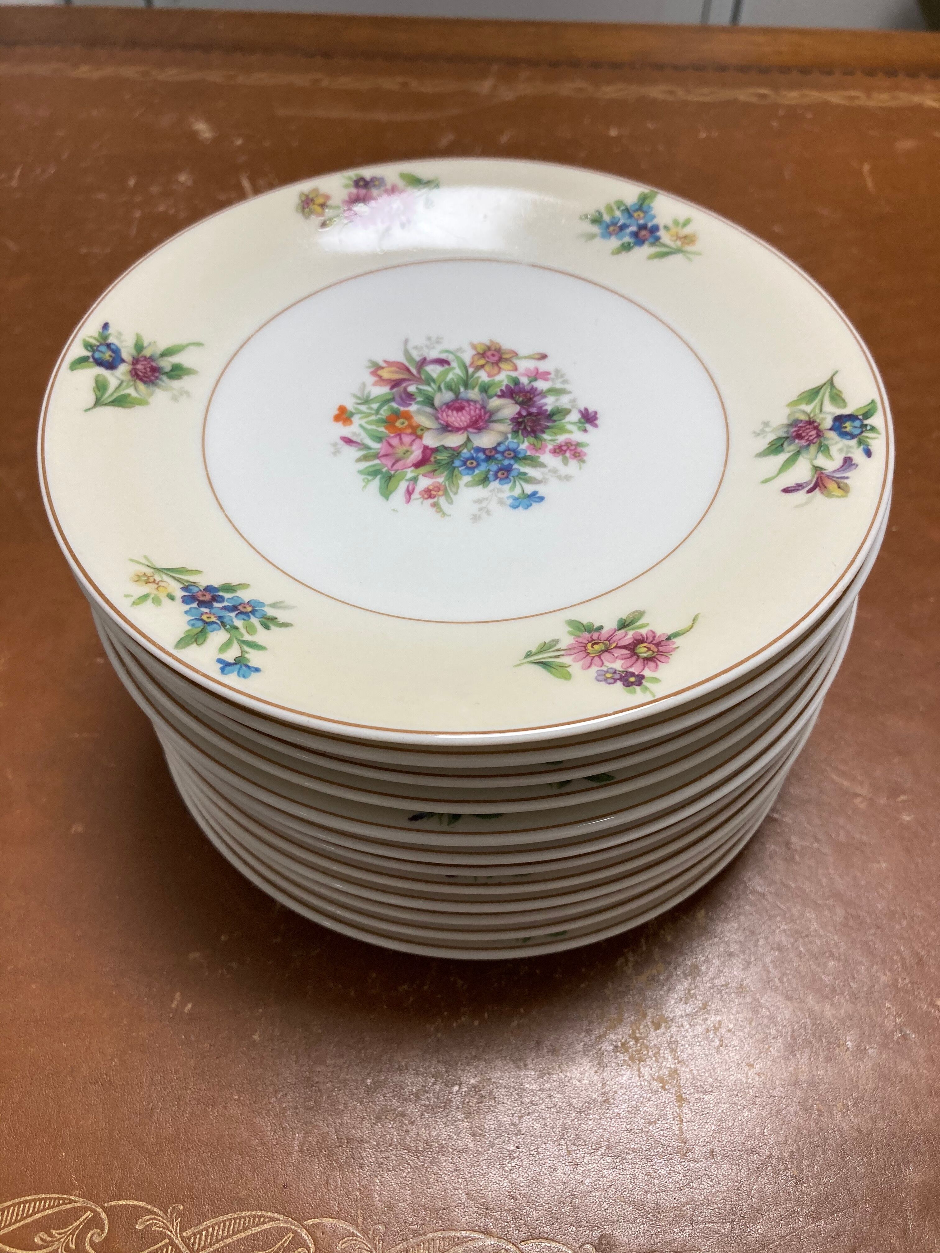 Dessert service 12 plates and a platter of Limoges