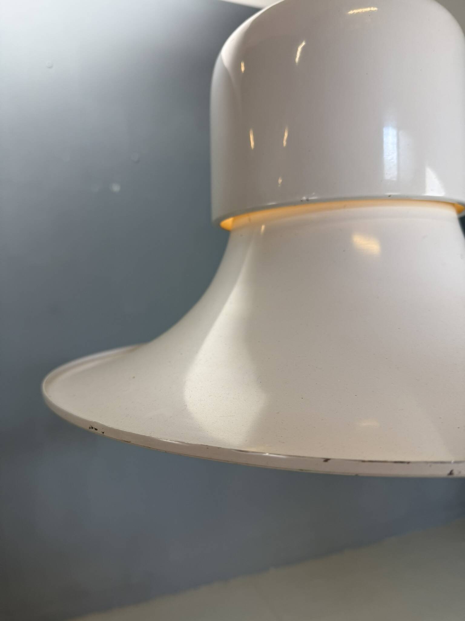 White 'Campana' hanging lamp by Joe Colombo for Stilnovo, Italy 1970s