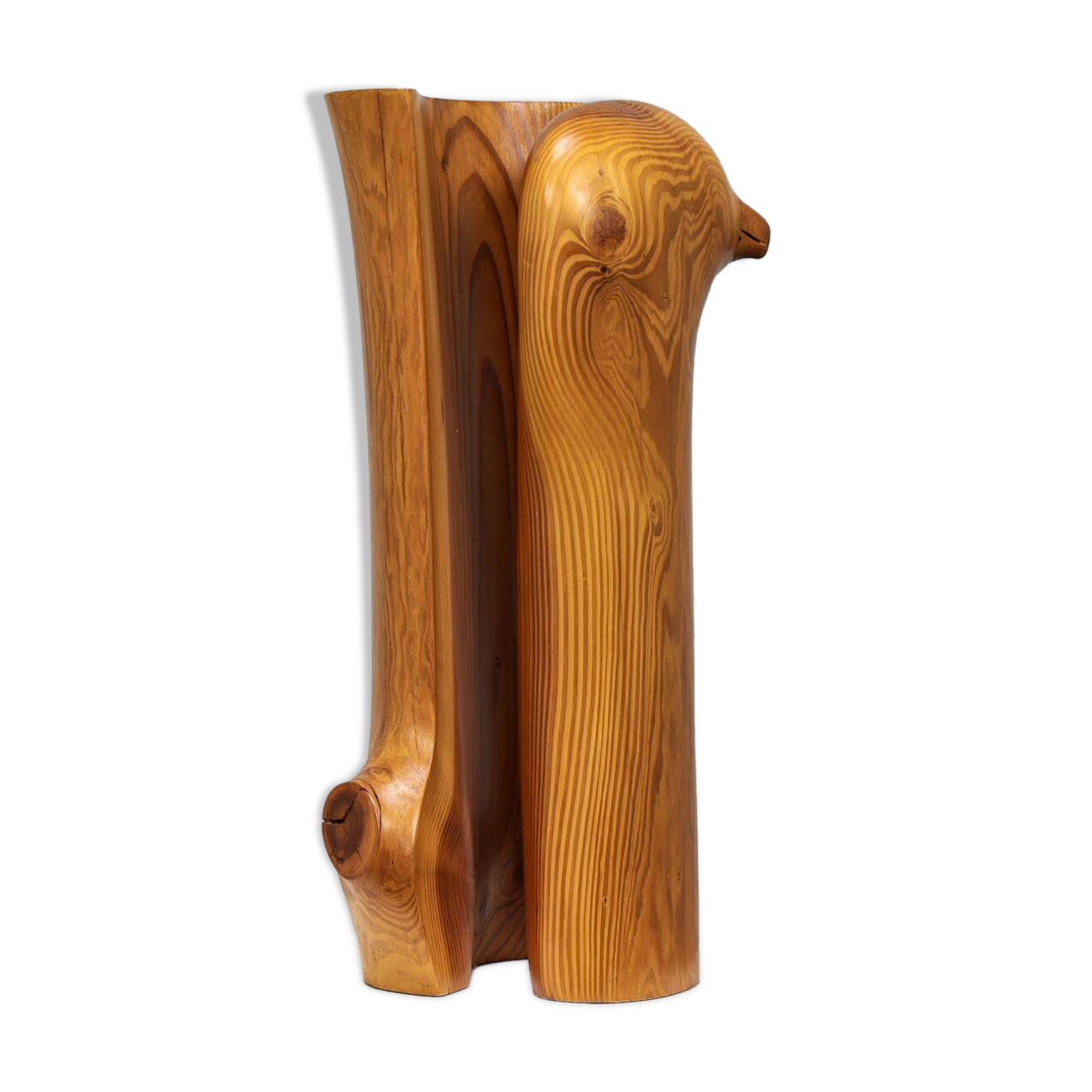 Pair of pinewood sculptures by Ineke van Zuuren, 1970s