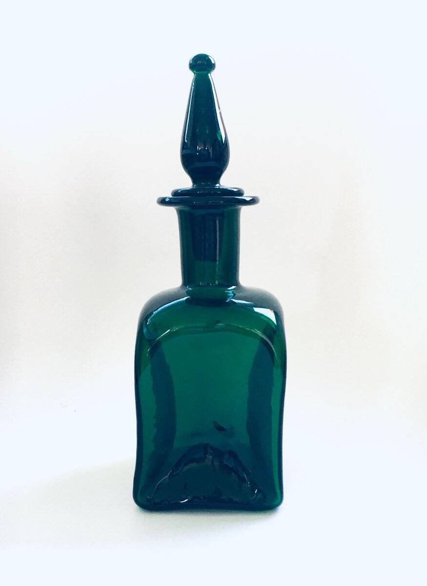 Vintage French Art Glass Decanter Bottle, 1950s