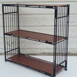 Vintage modular shelf with installation or wall Multistrux of Multimeuble lacquered steel, 1960