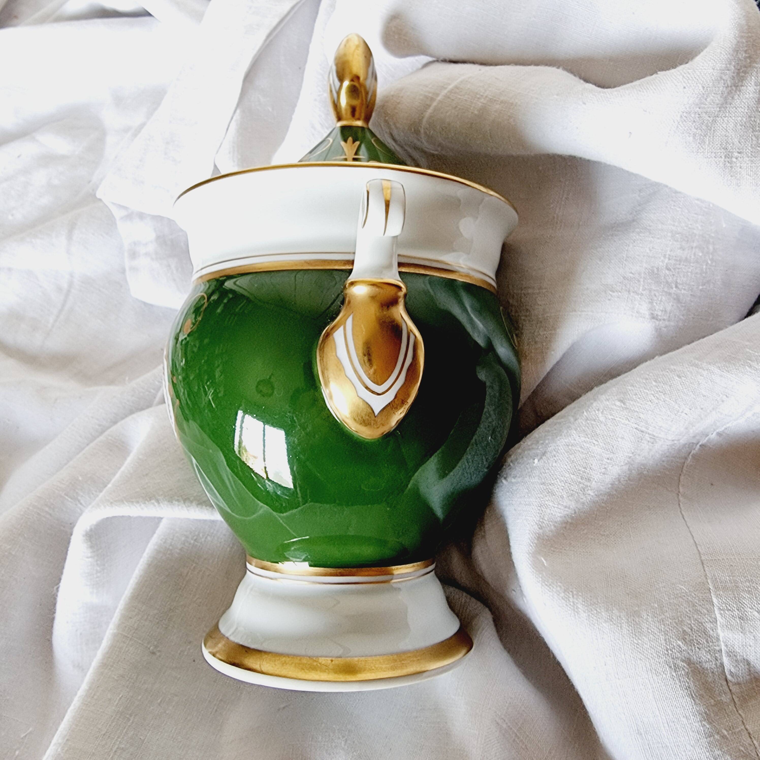 Limoges Porcelain Bombonera Lafarge or Empire Style Tibor or Napoleon