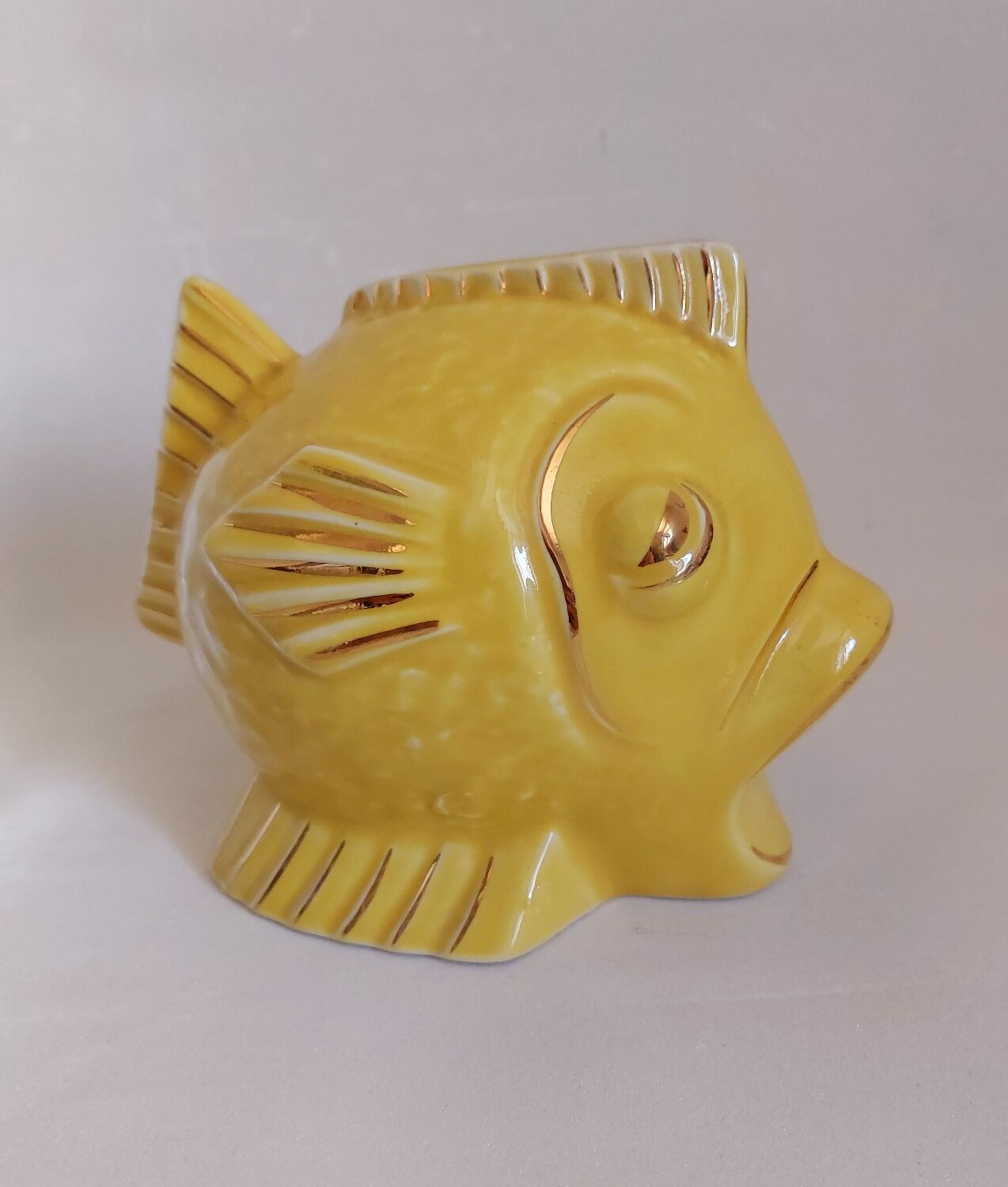 Fish vintage ceramic piggy bank 50's