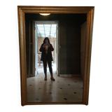 Louis Philippe pearl-gilded mirror in gold leaf, 133/177cm