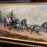 La Calèche émail Sur Cuivre Horace Vernet