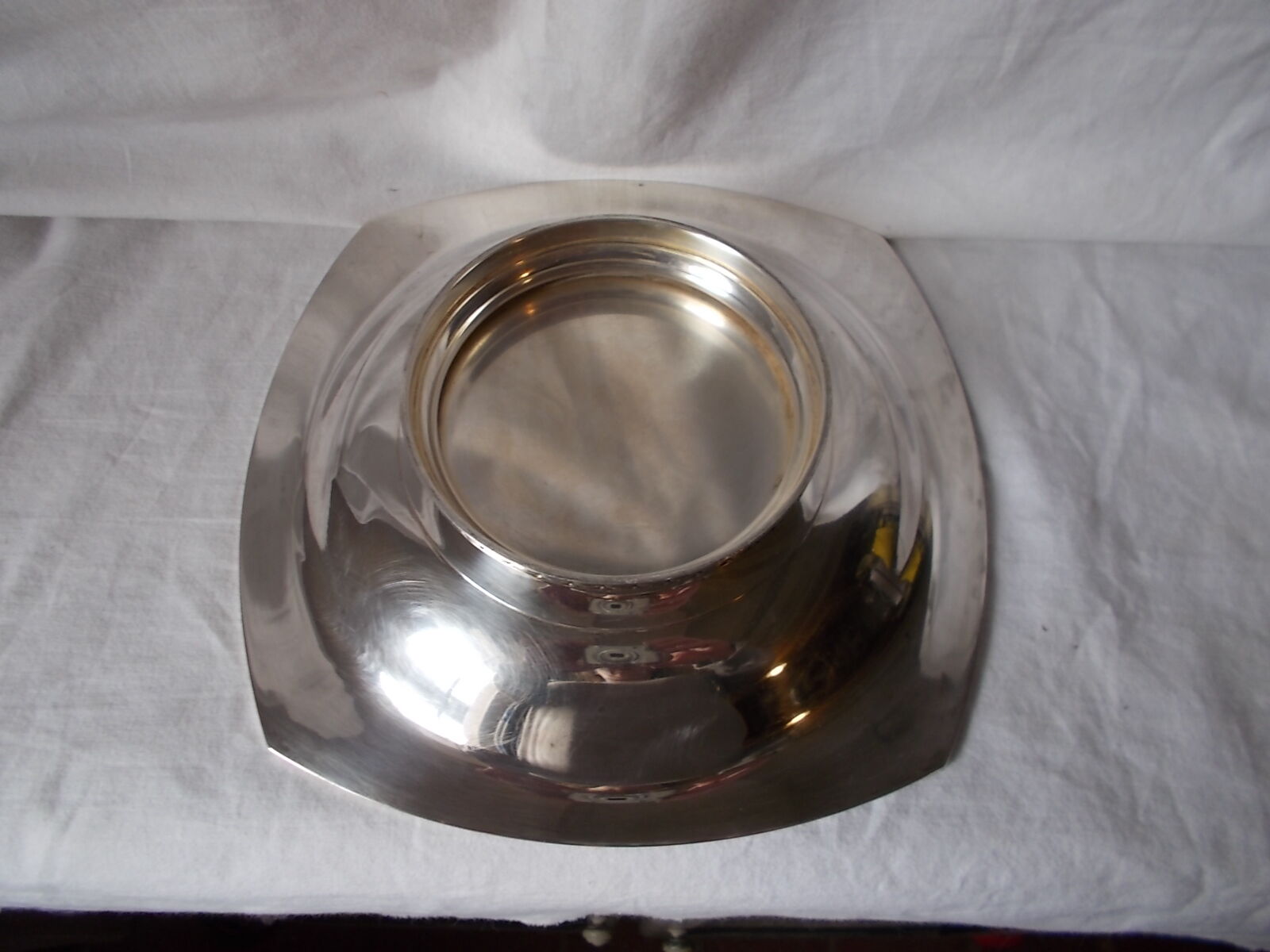 Art Deco style silver metal dish