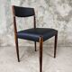 Paire de chaises salle à manger MCM palissandre cuir Danemark 1960