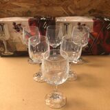 Set of 6 Cristal D'Arques Longchamp Vin France Vintage Stemmed Glasses