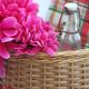 Wicker basket and scoubidou