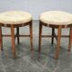Pair of Art Deco Walnut and Beech Stools, Czechoslovakia, 1930s
