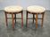 Pair of Art Deco Walnut and Beech Stools, Czechoslovakia, 1930s