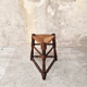 Wood and straw tripod stool