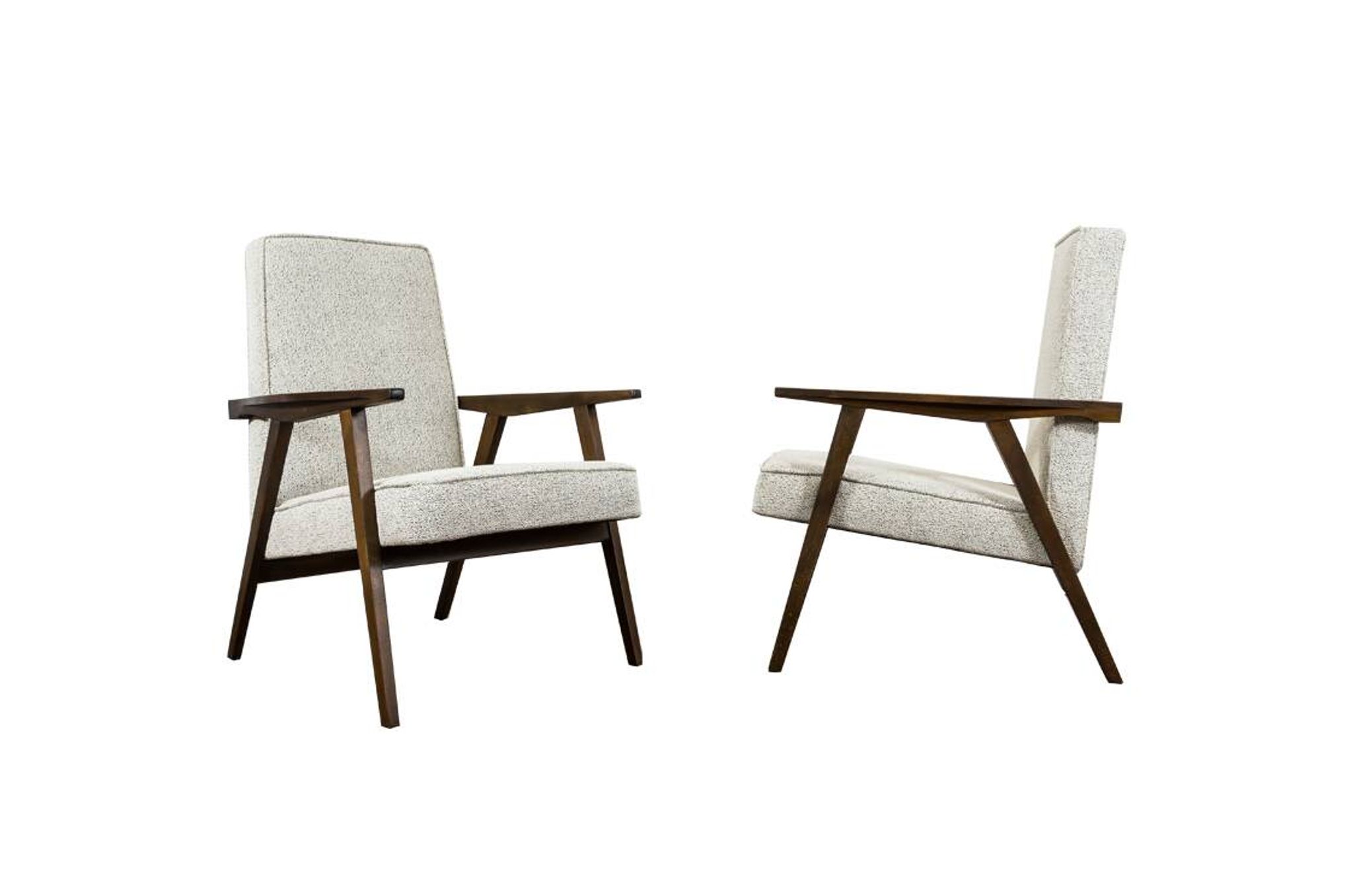 Vintage minimalist armchairs, Poland, 1960s, Set Of 2