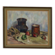 Original Swedish oil on panel "Still Life" vintage and framed.