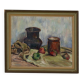 Original Swedish oil on panel "Still Life" vintage and framed.