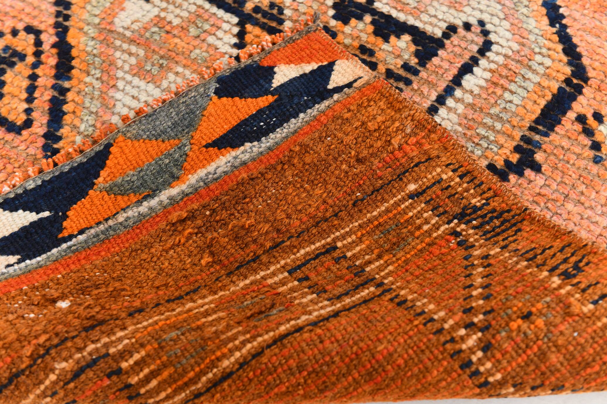3x13 Faded Orange Vintage Runner Rug, 87x383Cm SK 23482