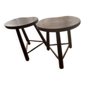 Solid oak tripod stools