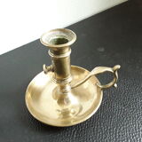 Candle holder with vintage brass handle