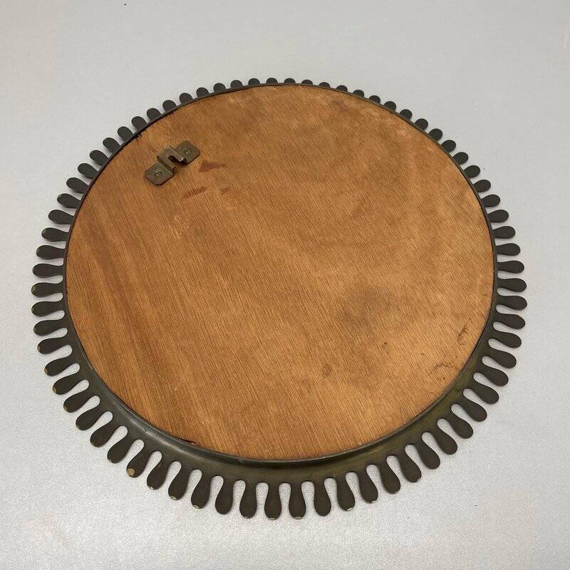 Miroir mural en laiton par Vereinigte Werkstätten, 1950