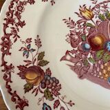 Royal Tudor English earthenware plate with Fruits&Flowers decor