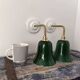 Paire d’appliques murales en opaline verte