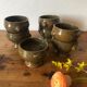 Lots de 7 bols à soupe à gratiner en grès artisanal aux oreilles tête de lion