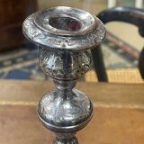 Silver metal candle holder from the early 20th century