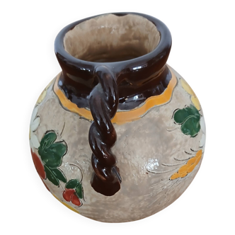 Vase Vallauris Massier with floral patterns