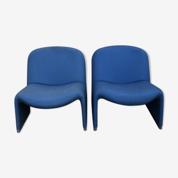 Pair of "Alki" armchairs by Giancarlo Piretti, Castelli edition, distributed by Artifot, circa 1970