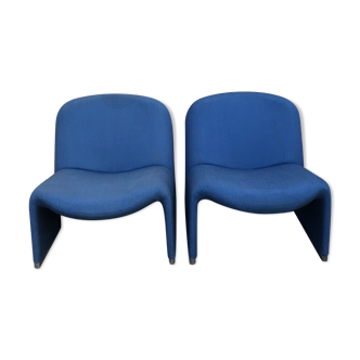 Pair of "Alki" armchairs by Giancarlo Piretti, Castelli edition, distributed by Artifot, circa 1970