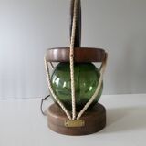 Lampe à poser flotteur de pêche en verre vintage