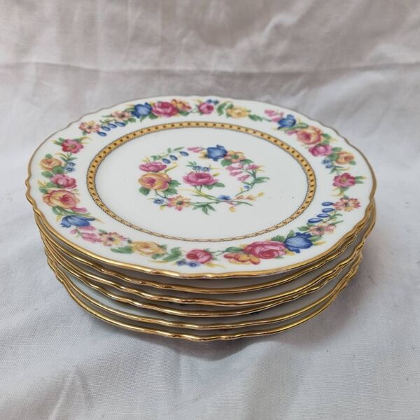 6 assiettes à dessert Limoges, G.Ahrenfeldt