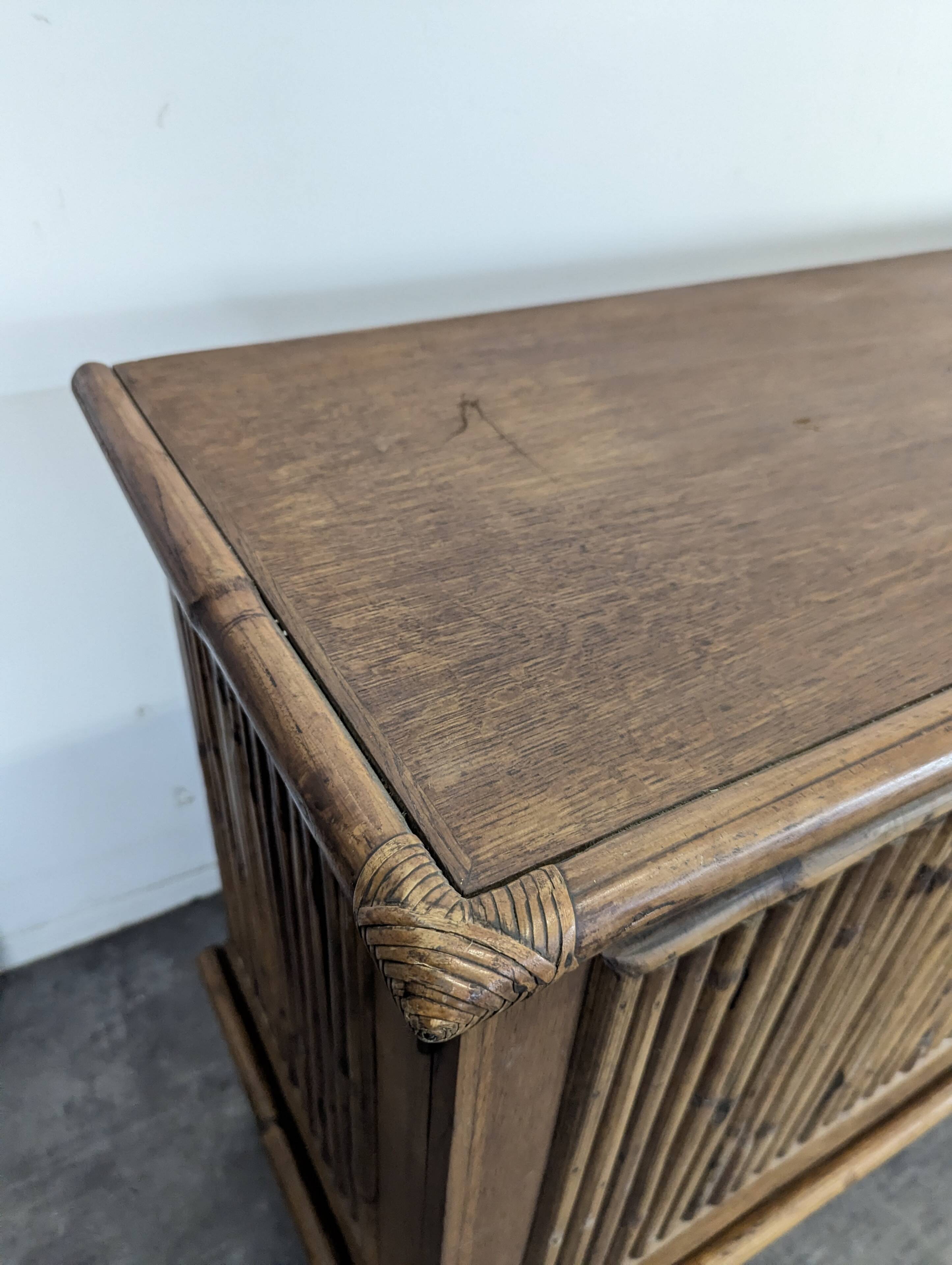 Enfilade en bambou fendu, années 60