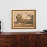 Painting „The Windmill”, Scandinavian design, 1970s