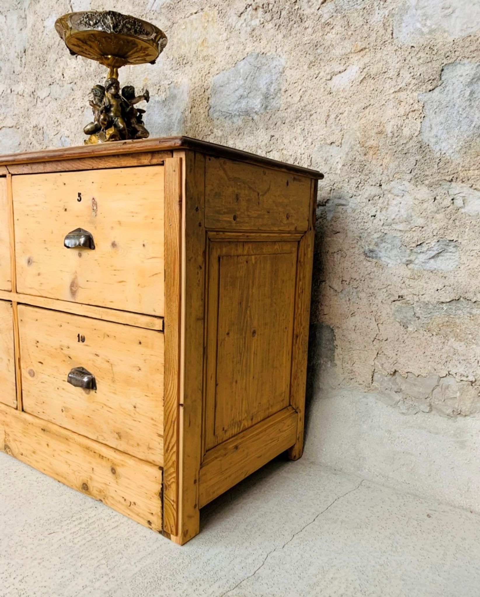 Large Antique Craft Furniture 300 cm Grocery Buffet Vintage 1920