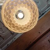 Pair of vintage white plastic pendant lights