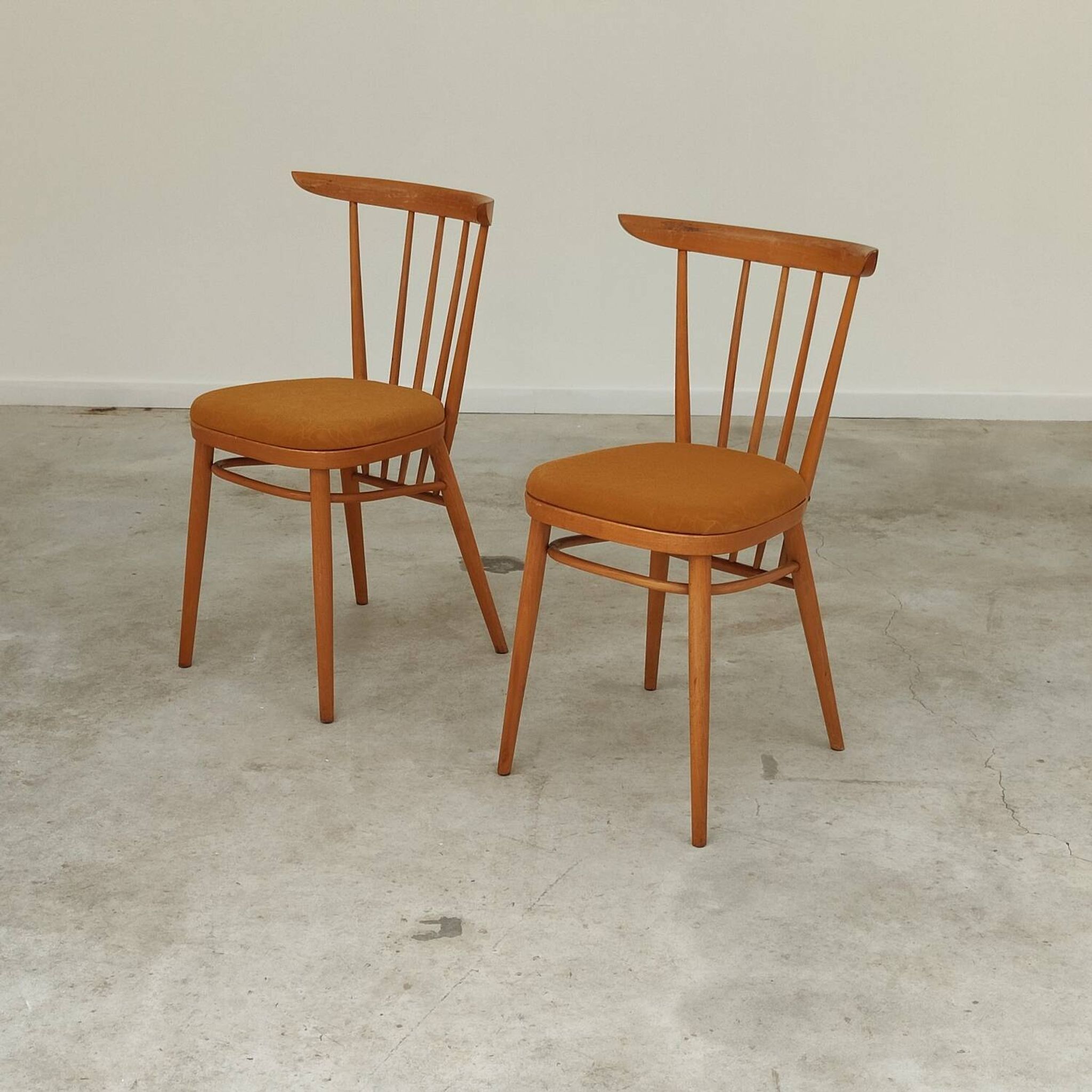 Pair of wooden dining room chairs by Tatra Pravenec 1960