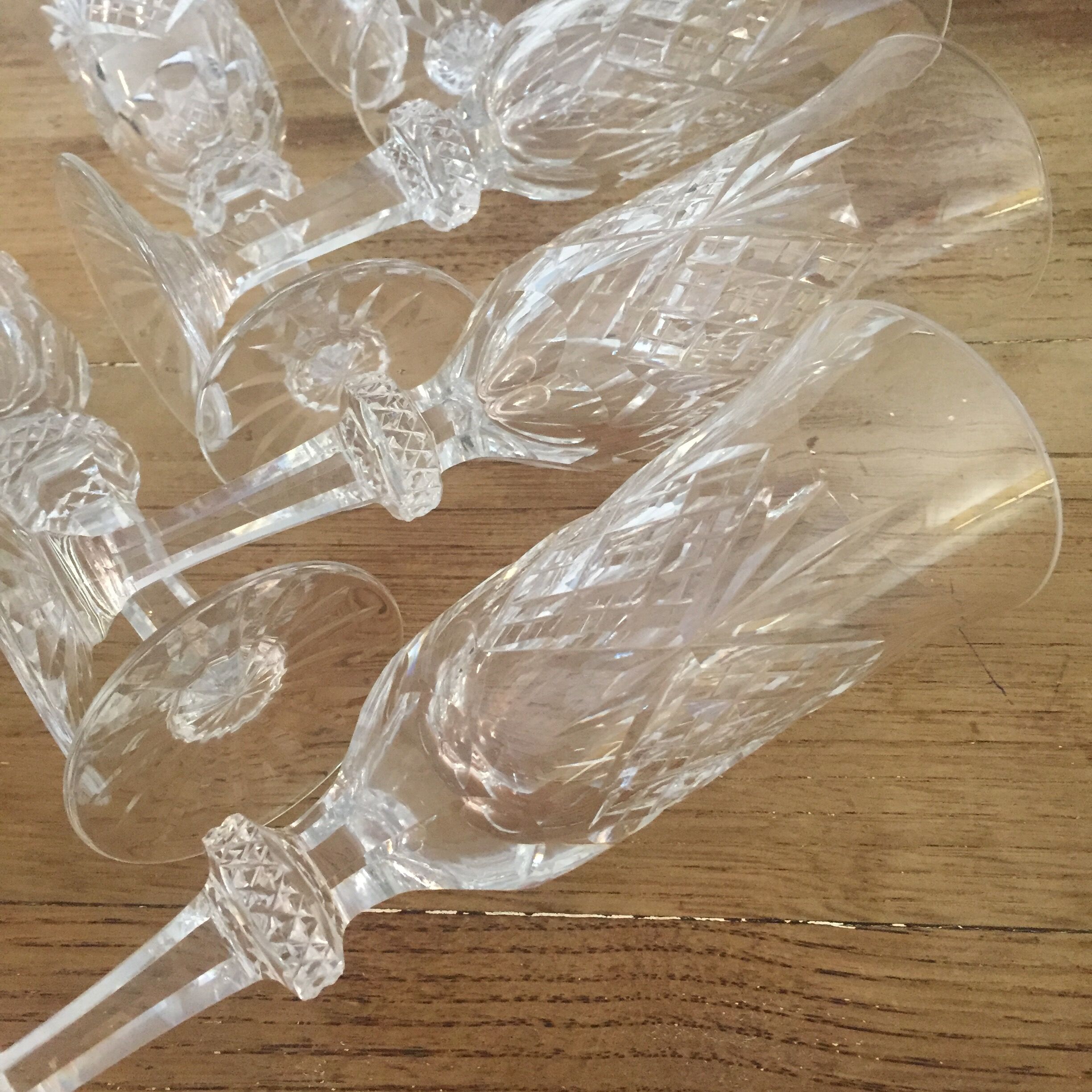 Set of 10 crystal flutes