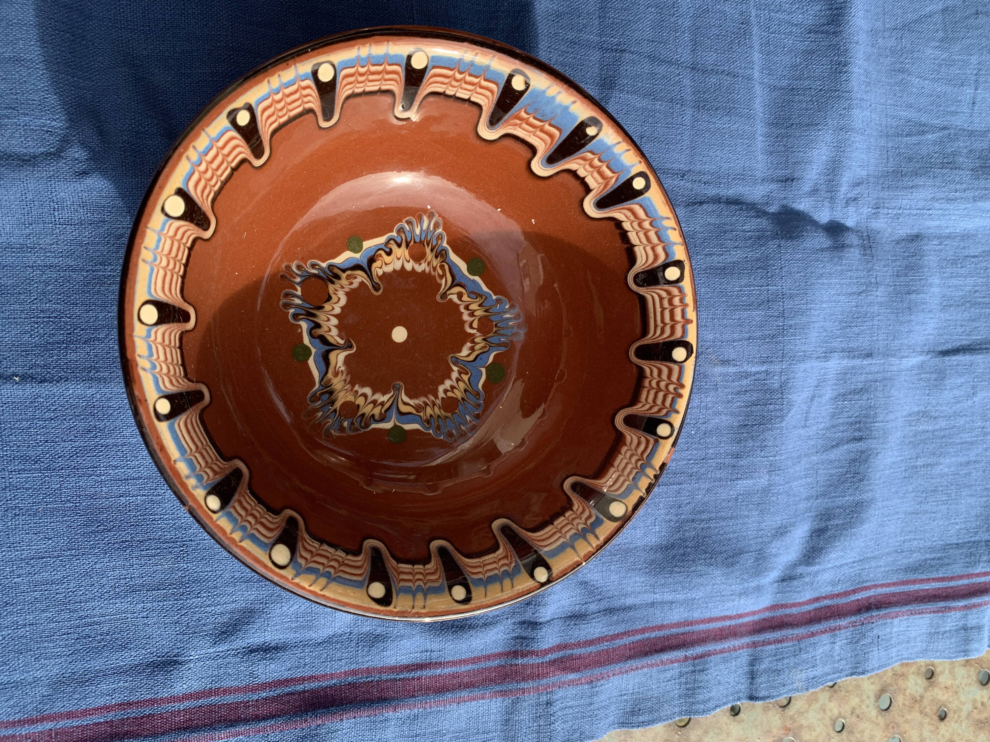 Two large bowls, vintage artisanal pottery cups
