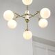 Mid-century Italian Brass and Opaline Chandelier, 50s